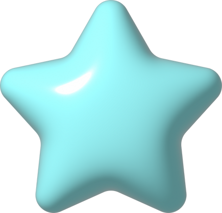 3D Blue Star Icon